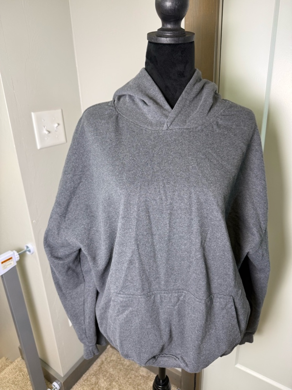 Brooklyn Cloth Boxy Originals Heavyweight Reverse Seam Hoodie Sweatshirt Grey XL